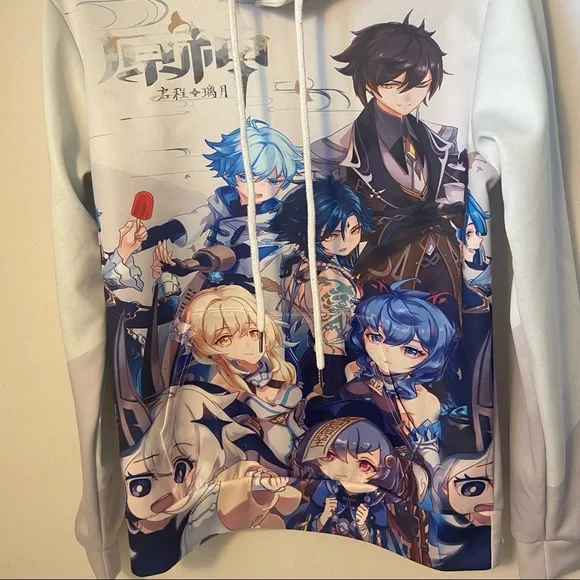 Game Genshin Impact Men Women Pullover Hoodies Sweater Coat Round Collar Top S - Picture 8 of 10